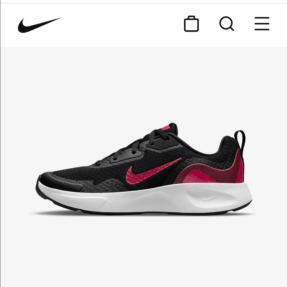 NEW NIKE WearAllDay Women’s Running Shoe Size 7 (Kids 5.5) Black Very Berry Pink